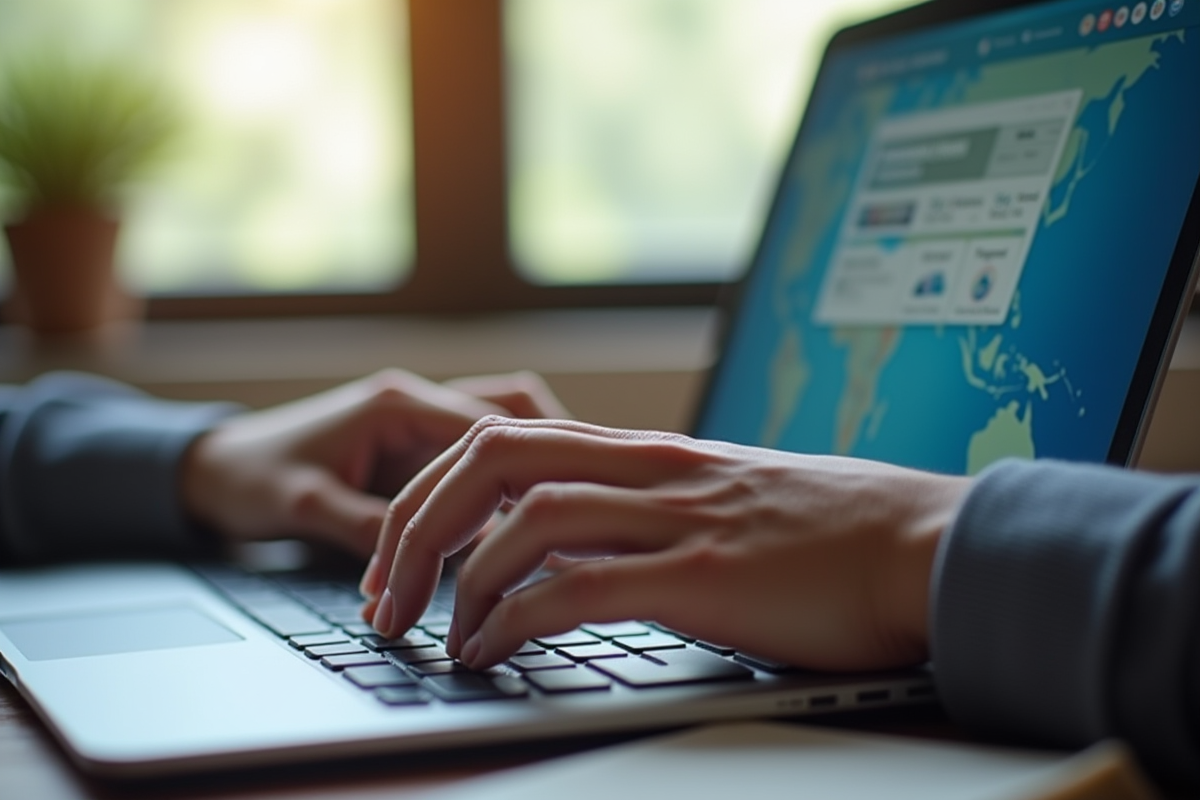 Mains tapant sur un clavier d