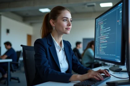 Étudiante en master informatique travaillant sur des projets de spécialisation en data science dans un laboratoire universitaire moderne