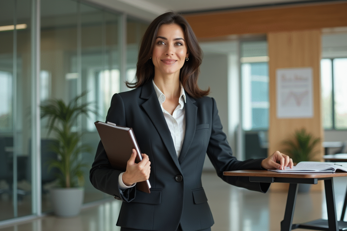 Femme d affaires confiante dans un bureau moderne
