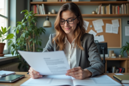 Femme en tenue businesscasual travaillant au bureau