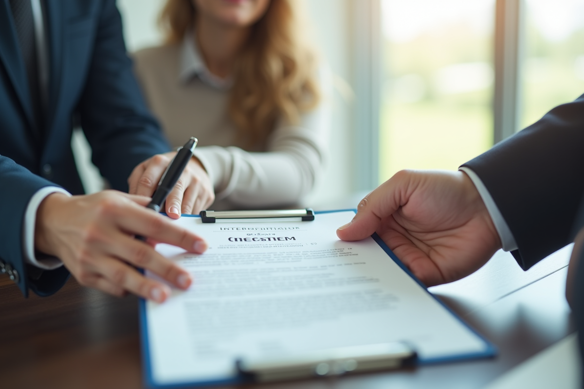 Main remettant un contrat de stage à un stagiaire souriant