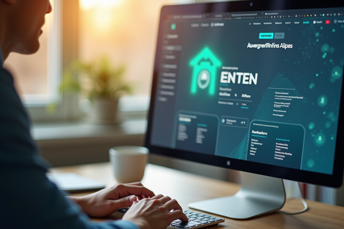 Main tapant sur clavier devant écran plateforme ENT
