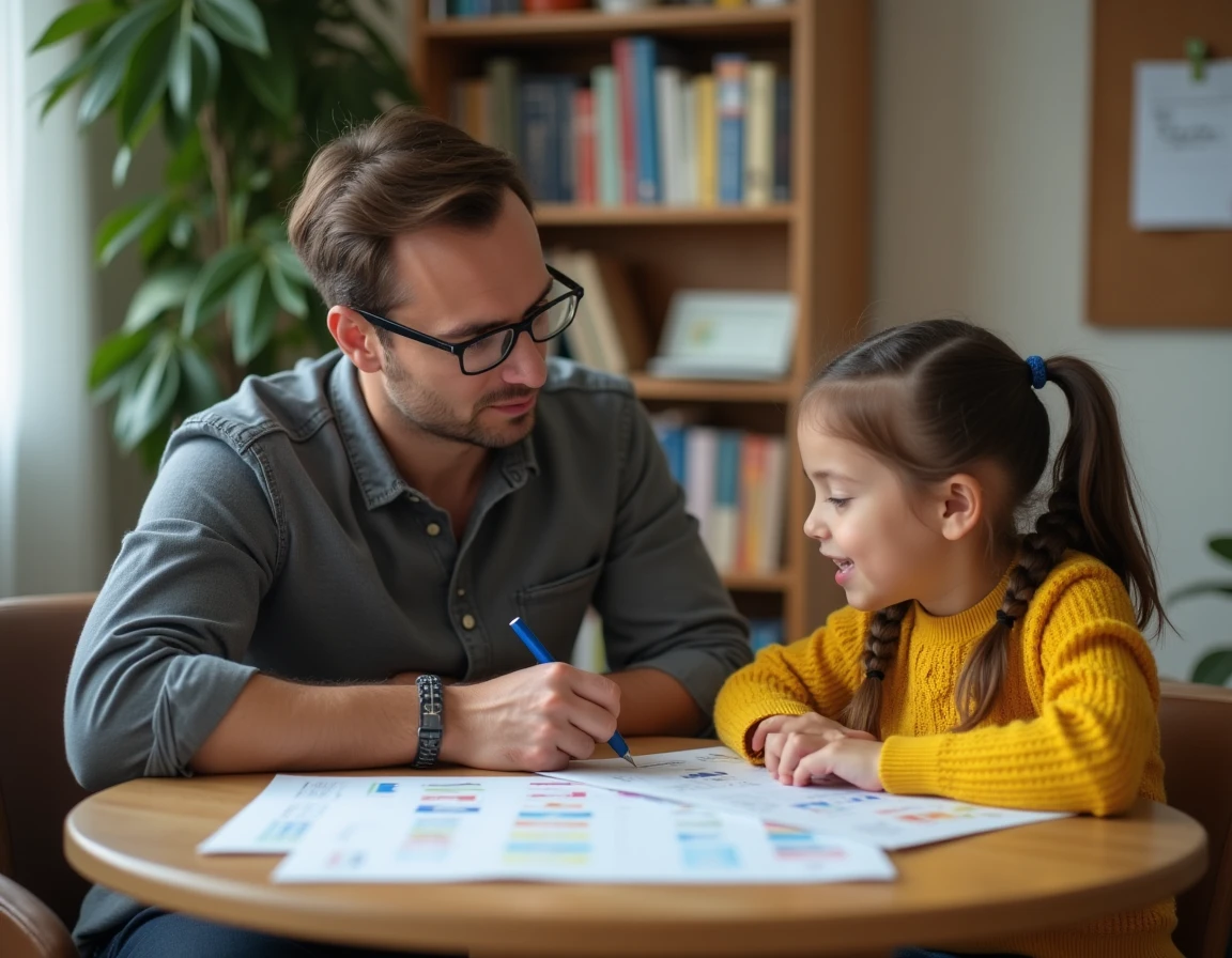 Séance de tutorat à domicile pour apprendre les verbes du 3ème groupe en ir à une élève de primaire